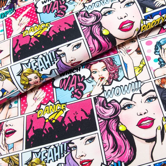 Prémium pamut jersey, Comic Pop Art