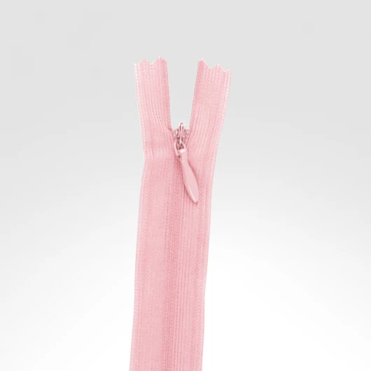 Rejtett cipzár 45 cm világos rózsaszín