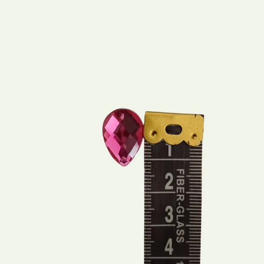 Dekor kristály, vízcsepp formájú, pink