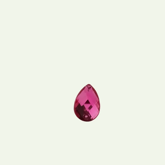 Dekor kristály, vízcsepp formájú, pink