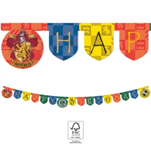 1db Boldog születésnapot felirat HARRY POTTER HOGWARTS HOUSES