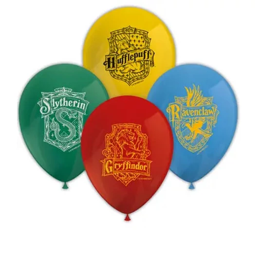 8 nyomtatott latex léggömb HARRY POTTER HOGWARTS HOUSES