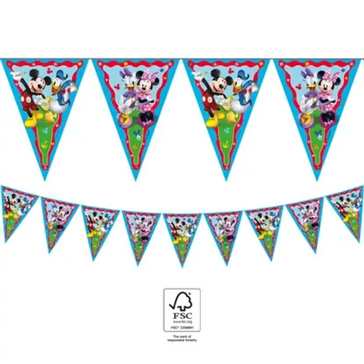 1db Papír Háromszög zászló zászló MICKEY ROCK THE HOUSE