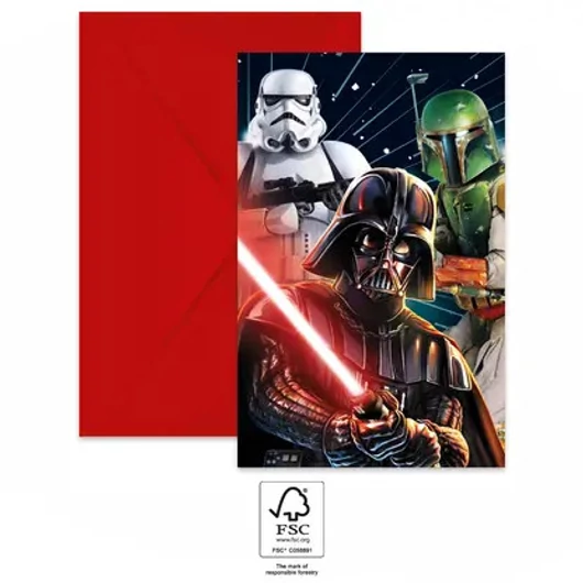 6db Szülinapi meghívó és boríték STAR WARS GALAXY