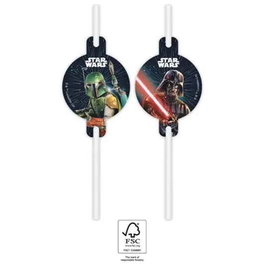 4db Papír szívószál STAR WARS GALAXY