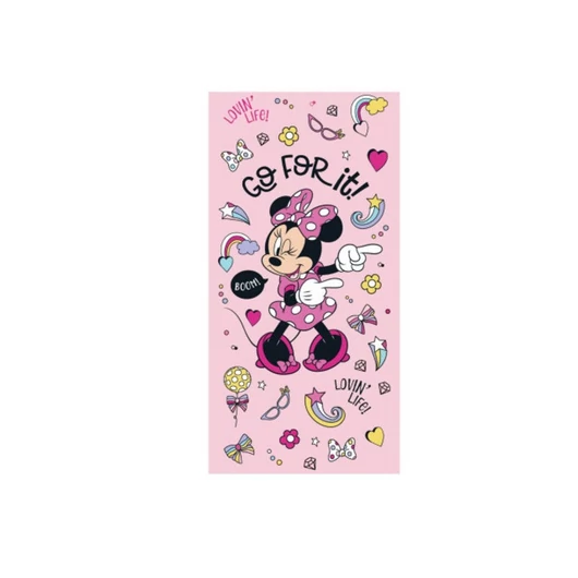 Disney Minnie egér gyerek strandtörölköző - 100% pamut - 70x140 cm - rózsaszín