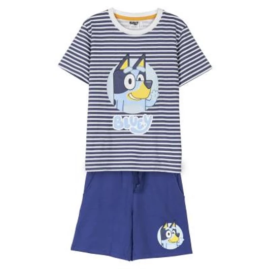 Bluey 100% pamut csíkos rövid pizsama gyerekeknek - 2 éves korig