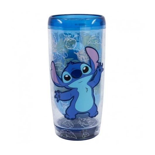 Duplafalú Műanyag Prémium Pohár 705ML Stitch Ohana (SmartGrip technológiával ellátott)