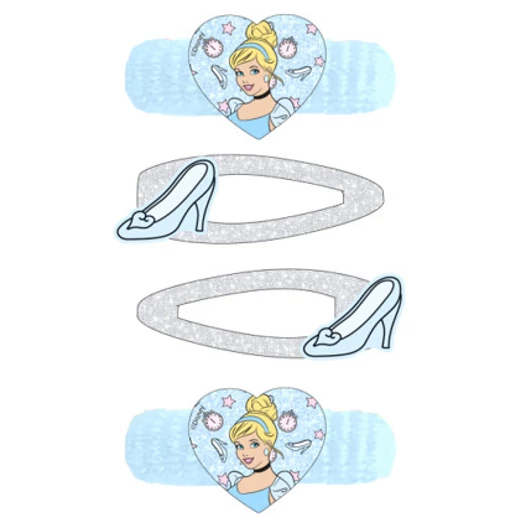 Disney Hercegnők csillogós hajcsat szett és 2db hajgumi egyben