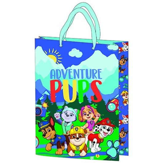 Ajándéktasak 23x18x8,5cm, laminált műanyag felülettel - Paw Patrol Blue