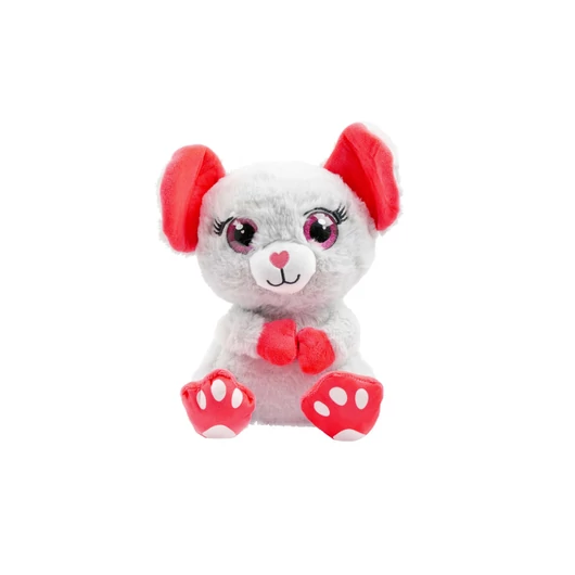 Nagy szemű cuki plüss Egér 30cm magas - Szürke
