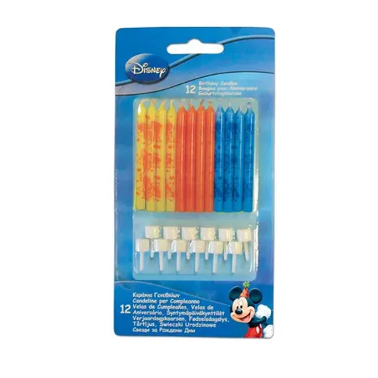 12db születésnapi gyertya és 12 tartó DISNEY MICKEY EGÉR