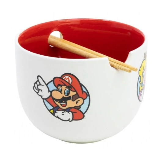 Super Mario Ramen tál evőpálcikákkal - ajándékdobozban