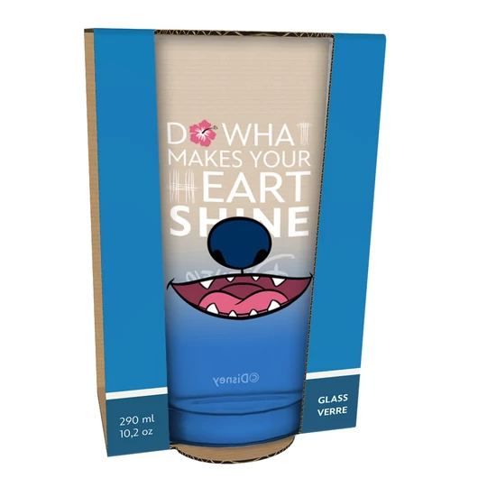 Stitch prémium üveg pohár - 290ml