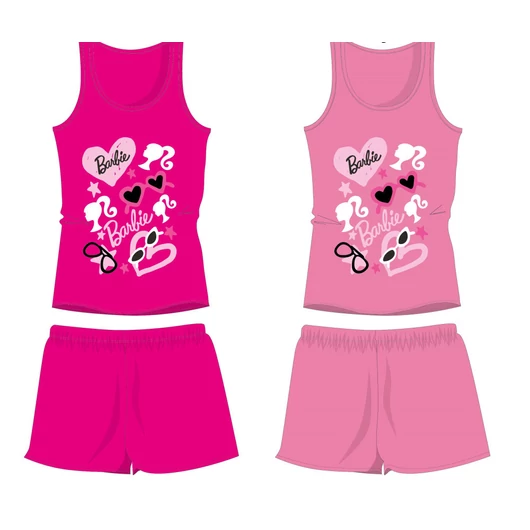 Barbie pamut nyári együttes - trikó-rövidnadrág szett - rózsaszín - 104