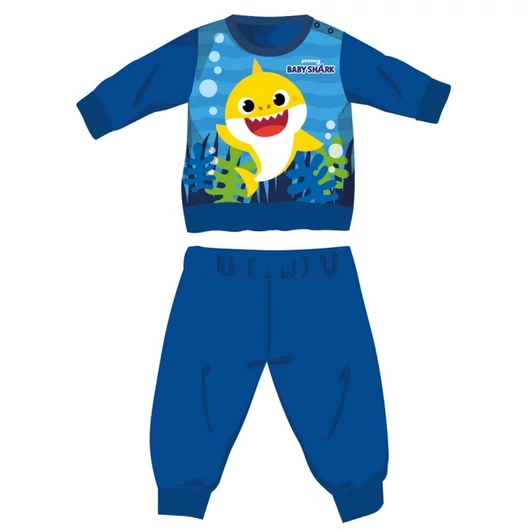 Baby Shark téli vastag baba pizsama - pamut flanel pizsama - középkék - 86