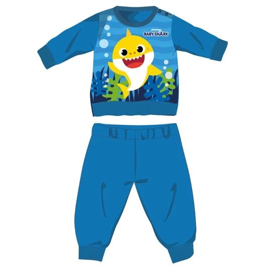 Baby Shark téli vastag baba pizsama - pamut flanel pizsama - világoskék - 92