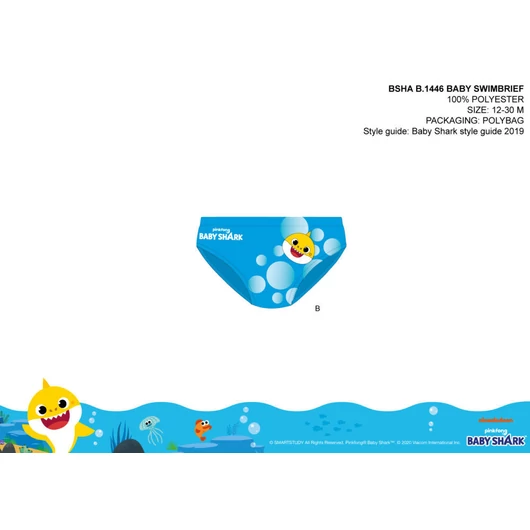 Baby shark baba fürdő alsó kisfiúknak - világoskék - 86