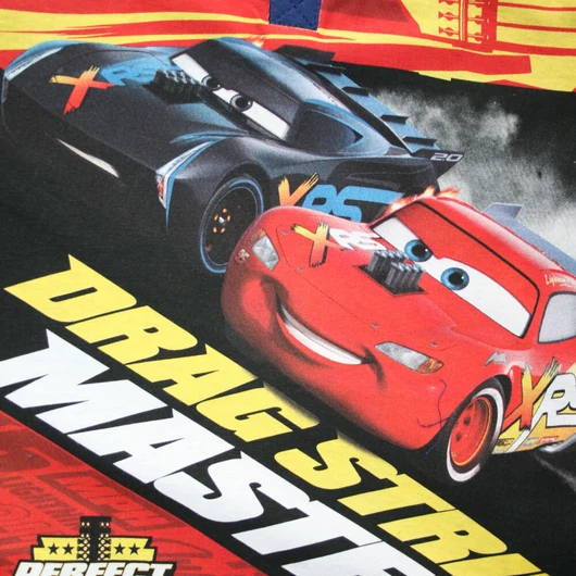 Hosszú vékony pamut gyerek pizsama - Verdák - Drag strip masters felirattal - Jersey - sötétkék - 122