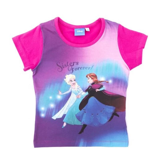 Jégvarázs kislány rövid ujjú póló - pamut póló - pink_122