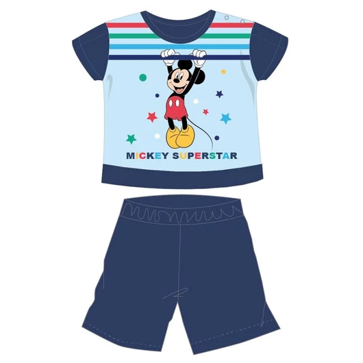 Disney Mickey egér nyári rövid ujjú baba pizsama - pamut jersey pizsama - sötétkék - 86