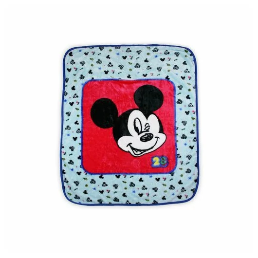 Mickey egér baba takaró kisfiúknak - 110 x 140 cm - világoskék