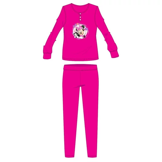 Disney Minnie egér pamut flanel pizsama - téli vastag gyerek pizsama - pink - 134-140