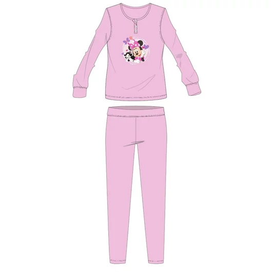 Disney Minnie egér pamut flanel pizsama - téli vastag gyerek pizsama - világosrózsaszín - 104