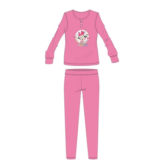 Disney Minnie egér téli pamut gyerek pizsama - interlock pizsama - rózsaszín - 110