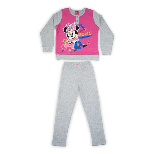 Téli flanel gyerek pizsama - Minnie egér - szürke - 128