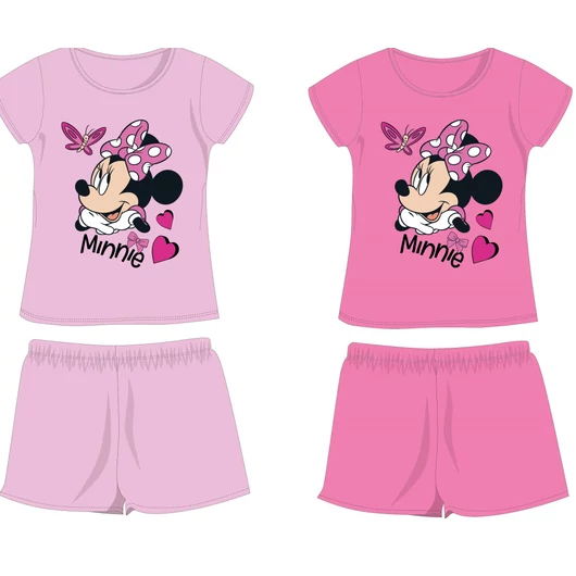 Disney Minnie egér pamut nyári együttes - póló-rövidnadrág szett - rózsaszín - 116
