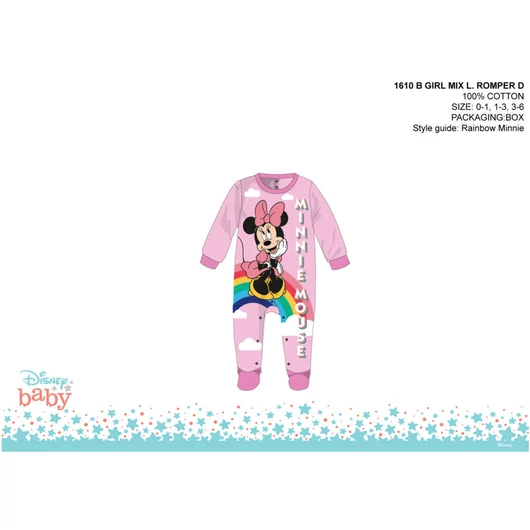 Disney Minnie egér baba rugdalózó - világosrózsaszín-lila - 1-3 hónapos babának