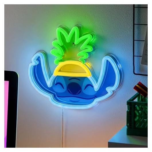 Lilo és Stitch ananász kalapban Neon falra szerelhető Led hangulatvilágítás