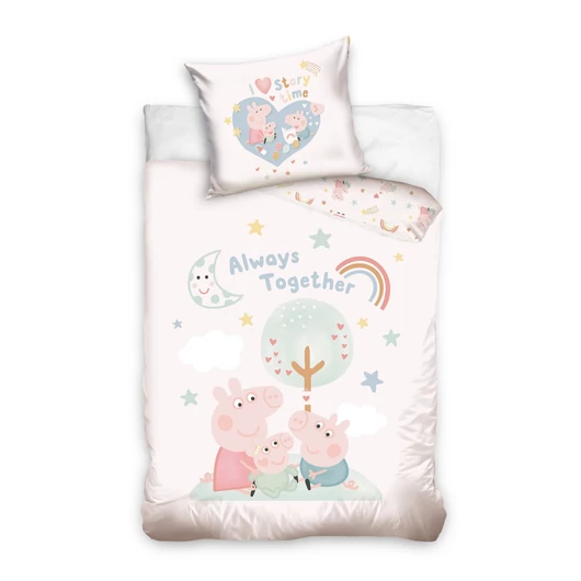 Peppa Malac 100% pamut gyermek ágyneműgarnitúra 100x135cm ágyneműhuzat + 40x60cm párnahuzat