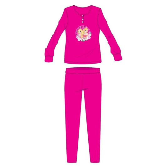 Disney Hercegnők pamut flanel pizsama - téli vastag gyerek pizsama - pink - 104