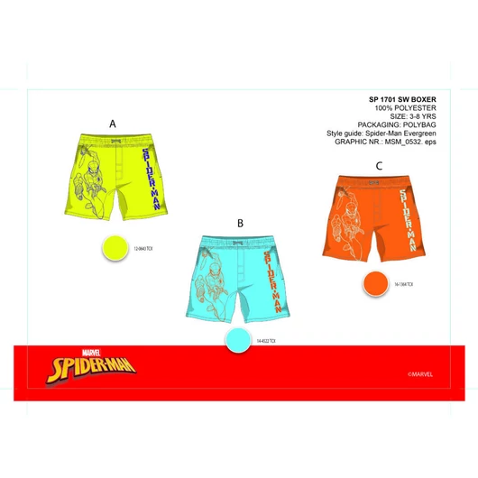 Spiderman gyerek fürdőnadrág - citromsárga - 104