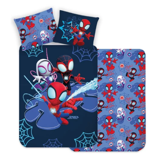 Spidey és barátai 100% pamut ágyneműgarnitúra 140x200cm ágyneműhuzat + 70x90cm párnahuzat
