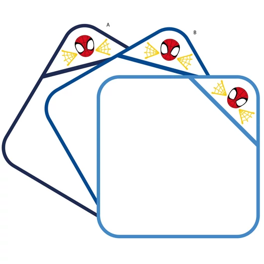 Pókember kapucnis babatörölköző hímzett mintával - 70 x 70 cm - világoskék