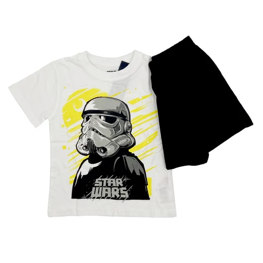 Star Wars gyerek rövidujjú pamut pizsa - Fekete/Fehér - 116
