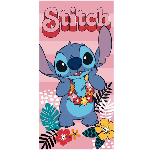 Disney Stitch Ohana Means Family Eco Friendly gyorsan száradó strandtörölköző - 70x140 cm