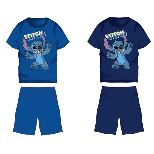 Disney Stitch pamut nyári együttes - póló-rövidnadrág szett - sötétkék - 128