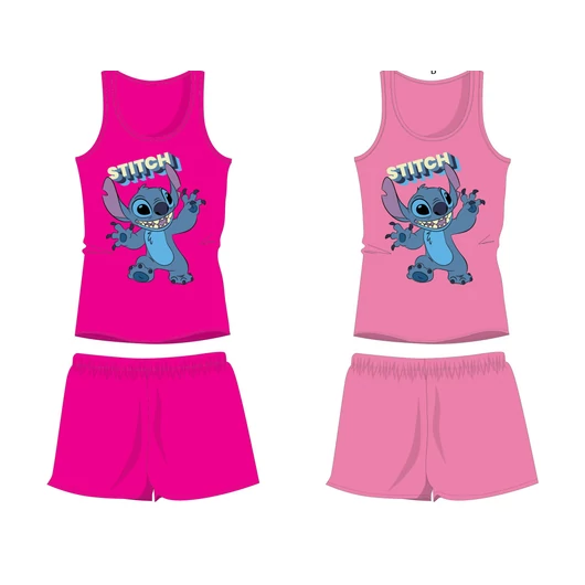 Disney Stitch pamut nyári együttes - trikó-rövidnadrág szett - rózsaszín - 104