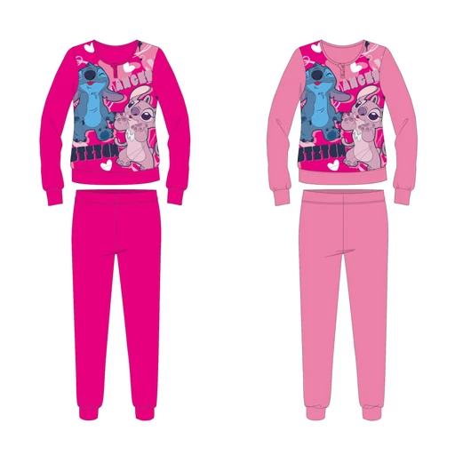 Disney Stitch pamut flanel gyerek pizsama - pink - 116
