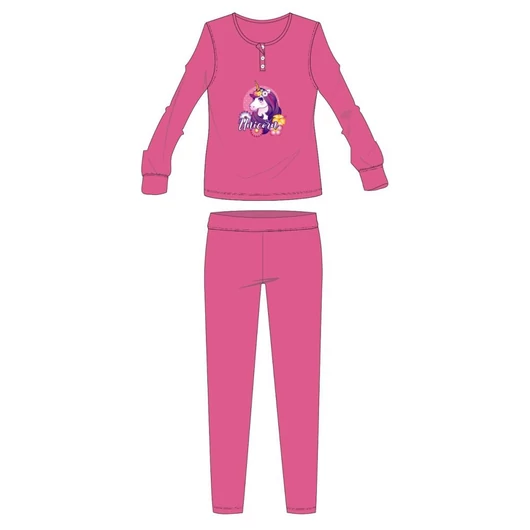 Unikornis téli pamut gyerek pizsama - interlock pizsama - rózsaszín - 110