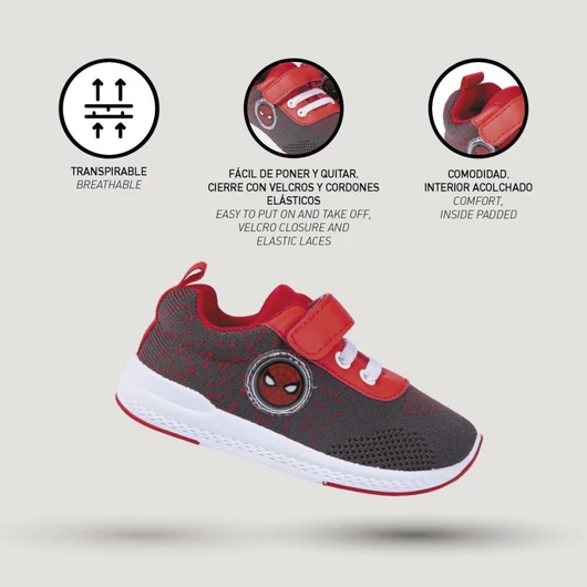 Pókember Rescue utcai cipő tornazsákkal 27