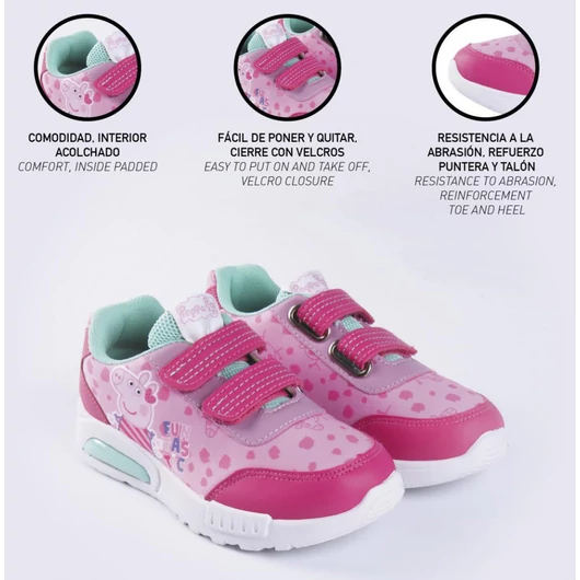 Peppa malac Funtastic LED villogó, világító utcai cipő 25