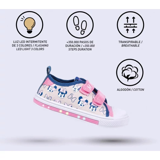 Disney Minnie Beige LED villogó, világító utcai cipő 31