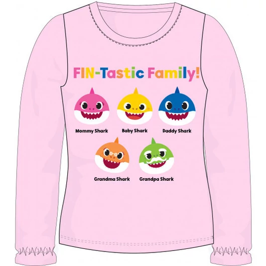Baby Shark Family Pink gyerek hosszú ujjú póló 3 év / 98 cm