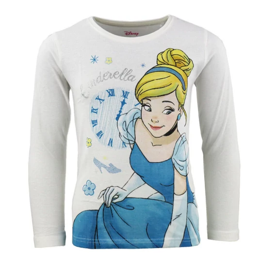 Disney Hercegnők Cinderella White gyerek hosszú póló, felső 4 év / 104 cm