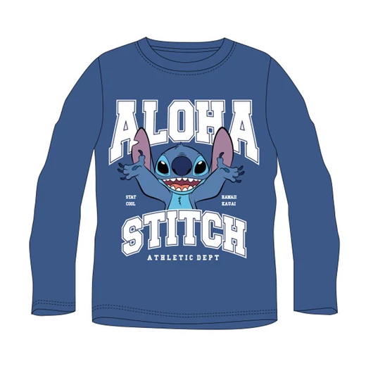 Disney Lilo és Stitch, A csillagkutya Athletic Blue gyerek hosszú póló, felső 3 év / 98 cm